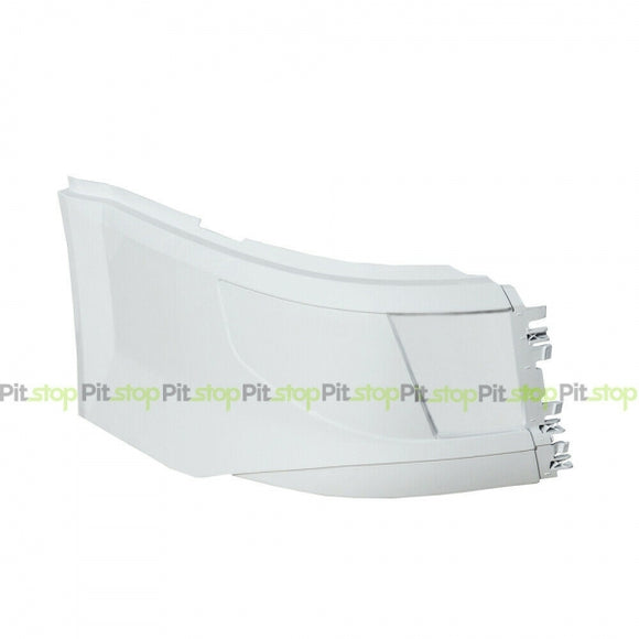 Volvo VNL 2016-UP Painted White Corner Bumper Right Passenger Side WITHOUT Fog Light Cut-out 85148286