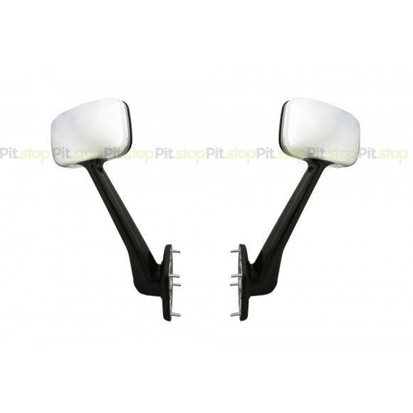Freightliner 08-16 Cascadia Hood Mirror Set Left Right Chrome A2266565002 A2266565003