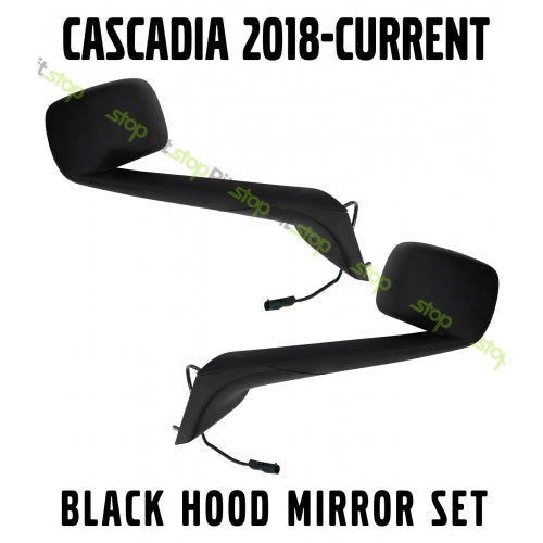 Cascadia 18-Current Black Hood Mirror Set 2018 2019 2020 Left Right