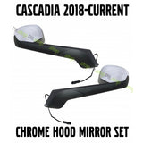 Cascadia 18-Current Chrome Hood Mirror Set 2018 2019 2020 Left Right