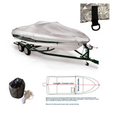EliteShield Runabouts Boat Cover for V-Hull, Ski, Jet, Pro-Style Bass, Jon,  Bowrider Boat Silver Color